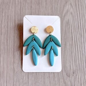 Teal Ombré Clay Earrings